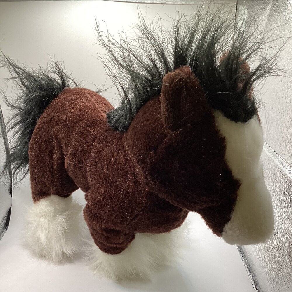 Ganz Webkinz Brown and White Clydesdale Plush Horse Toy No Code